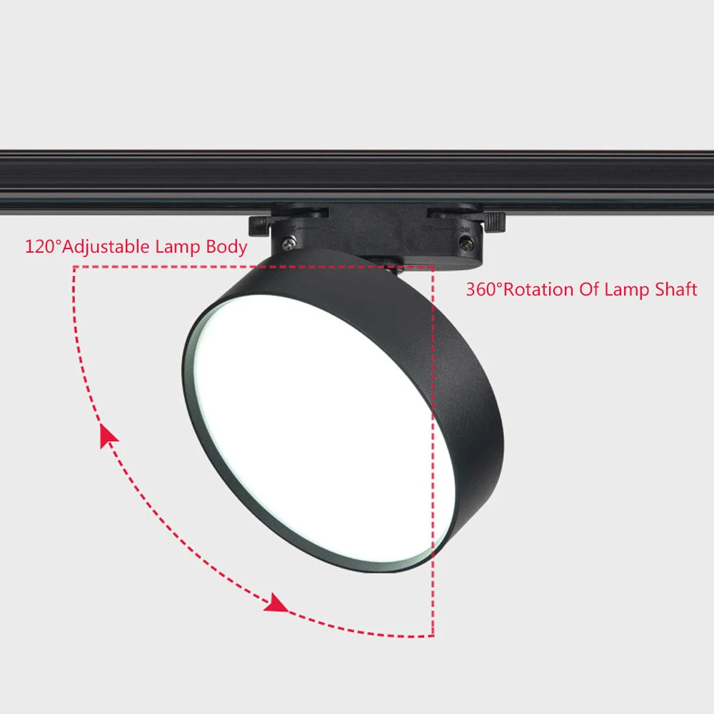 SANDIY Led 레일 램프 스팟 트랙 조명 회전식 천장 스포트라이트 9W/12W/24W 레일 트랙 고정 장치 거실 장식 포스터 조명 매장 숍 디스플레이 스포트라이트 블랙/화이트 110V/220V