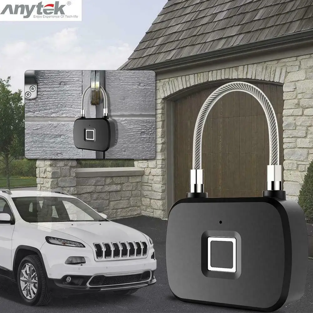 Anytek L13 смарт без ключа отпечатков пальцев Сенсорный замок отпечатков пальцев Мини Противоугонная безопасность навесной замок для багажа чехол костюм чехол замок