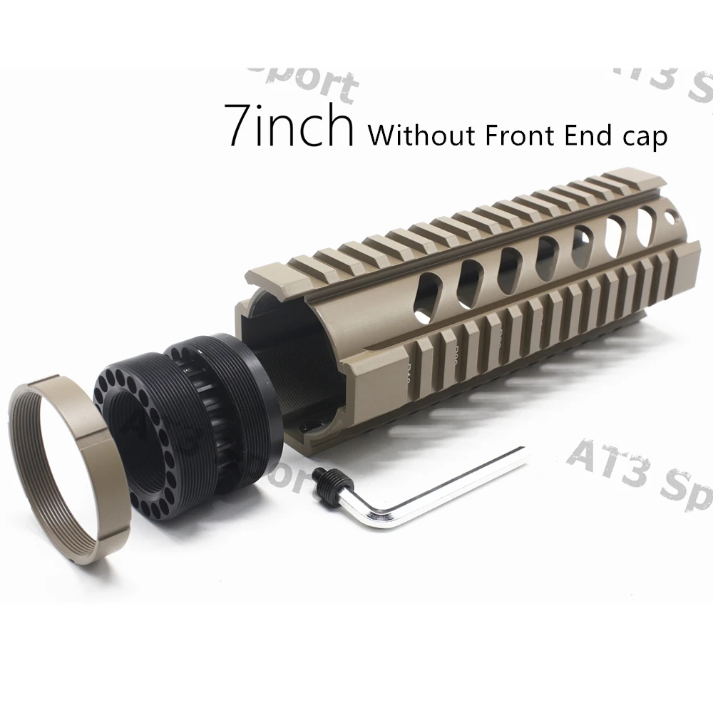 7in No Front End Cap 7,10, 12 дюймов AR15 M16 Quad Rail Handguard страйкбол AR-15 RIS система крепление Тактический поплавок Picatinny Handguard - Цвет: 7in No Front End Cap