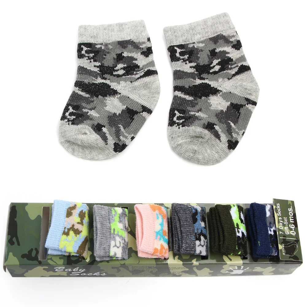 Носки для новорожденных мальчиков и девочек, 7 пар, мягкие комфортные дышащие носки из хлопка, милые носки в горошек для младенцев