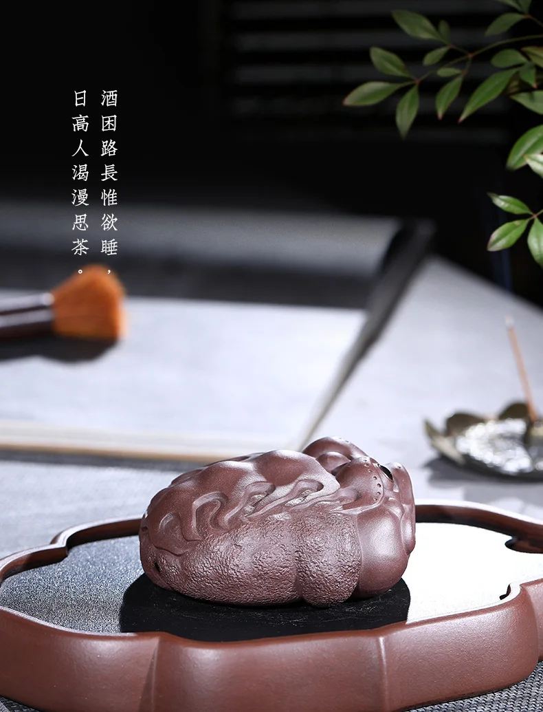 Clay Tea Ornaments Wholesale Game Gold Golden Toad Yixing Clay Tea Set Small Ornaments Manufacturers Gift Customization a Genera