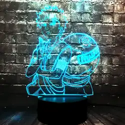 Япония Наруто Аниме мультфильм тема 3D настроения лампа светодиодный сенсор милые Гаара украшения для детской/Мальчики настольная ночник
