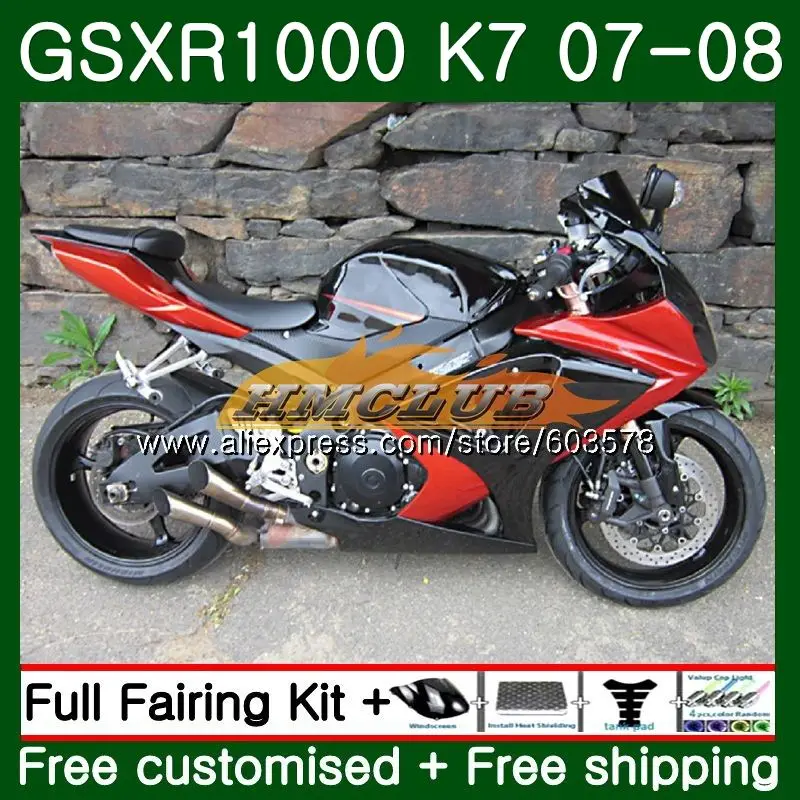 Корпус для SUZUKI GSXR-1000 K7 GSX-R1000 GSXR1000 07 08 12CL. 72 1000CC GSXR 1000 07 08 GSX R1000 2007 2008 обтекатель оранжевого и черного цвета - Цвет: No. 1