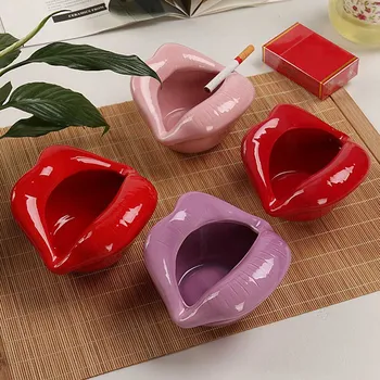 

Ceramic Ashtray Sexy Lips Smoke Hull Creative Personality Trendy Ashtray Fashion Home Mini Gift Smoking Accessories