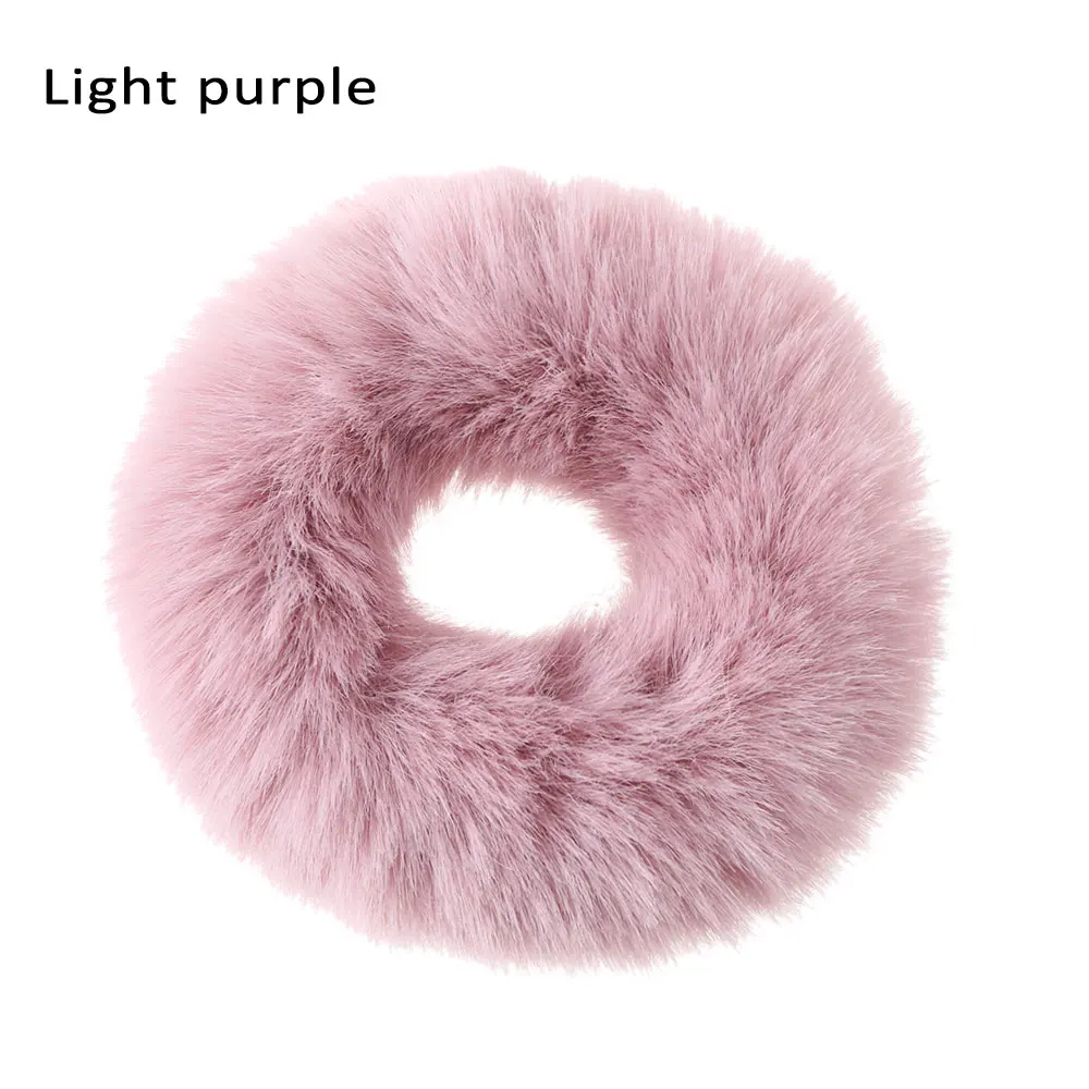 Rabbit Fur-LPU 1 шт., женские бархатные резинки для волос, эластичные резиновые ленты аксессуары для волос, резинка для волос, кольцо для волос, веревка для девушек, держатель для конского хвоста - Цвет: Rabbit Fur-LPU
