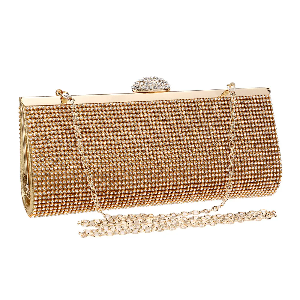 

Ladies Dot Pattern Diamond-studded Evening Bag Shining Sparking Luxury Clutch Purse Rectangle Flap Handbag for Party Banquet Clu