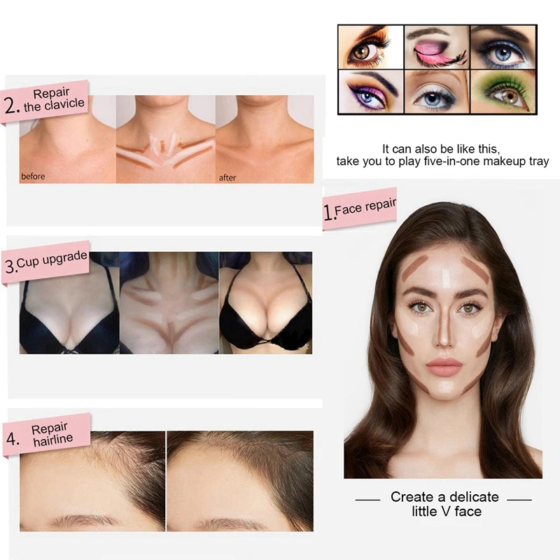 Miss Rose Six деформационная коробка для Косметической Пудры набор соты дизайн 130 цвета Высокая сияющая пудра румяна, помада тени для век Палитра