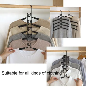 

5 In 1 Multi-Layer Clothes Hangers Space-Saving Multiple Non-Slip Hanger for Wardrobe FP8