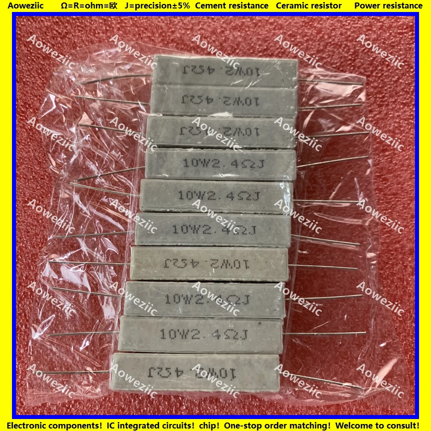 

10Pcs RX27 Horizontal cement resistor 10W 2.4 ohm 2.4 RJ 10W2R4J 10W2.4RJ ohm Ceramic Resistance precision 5% Power resistance