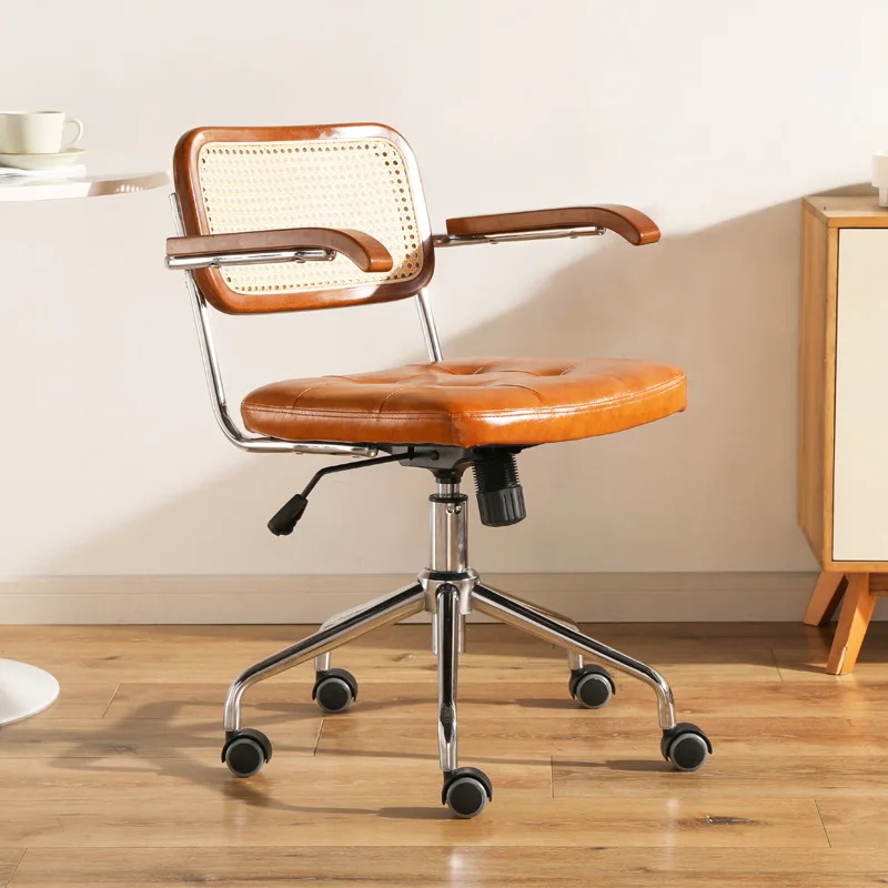 Rattan Office Chair Retro Computer Chairs Swivel Chair For Home Can Raised And Lowered Gaming Chair Кресло Компьютерное стул