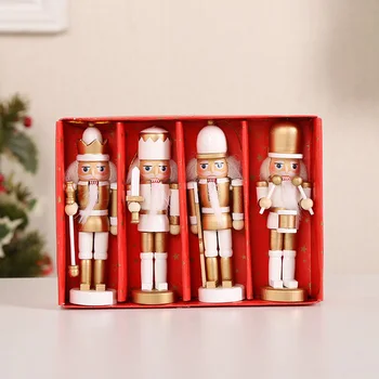 

1 Set of Lovely Wooden Doll Soldier Decor Household Walnut Soldier Crafts