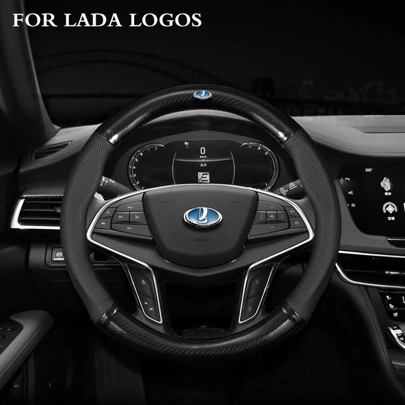 

Leather Car Steering Wheel Cover for Lada Largus 4X4 Priora Kalina Vaz Granta Samara Xray X-Ray Vesta Sedan Interior Accessories