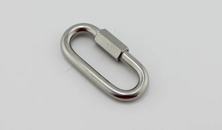 Stainless Steel Quick Link Marine Grade Carabiner Lock Key Chain 3.5mm 