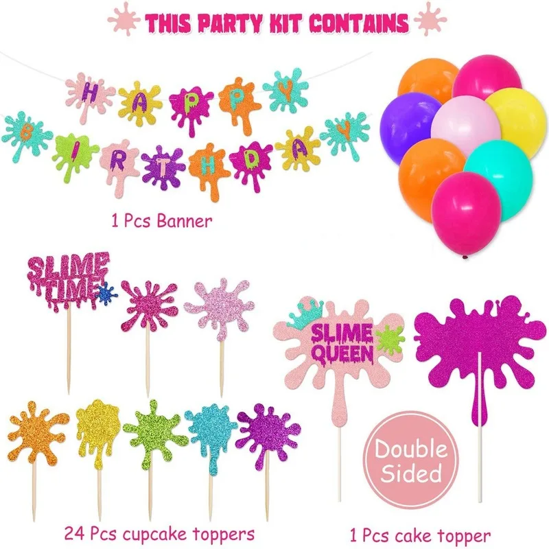 Slime Theme Birthday Balloons Slime Time Cake Topper Happy Birthday Banner Birthday Party Kids Gift Decor Baby Shower Supplies Slime Theme Birthday Balloons Slime Time Cake Topper Happy Birthday Banner Birthday Party Kids Gift Decor Baby Shower Supplies