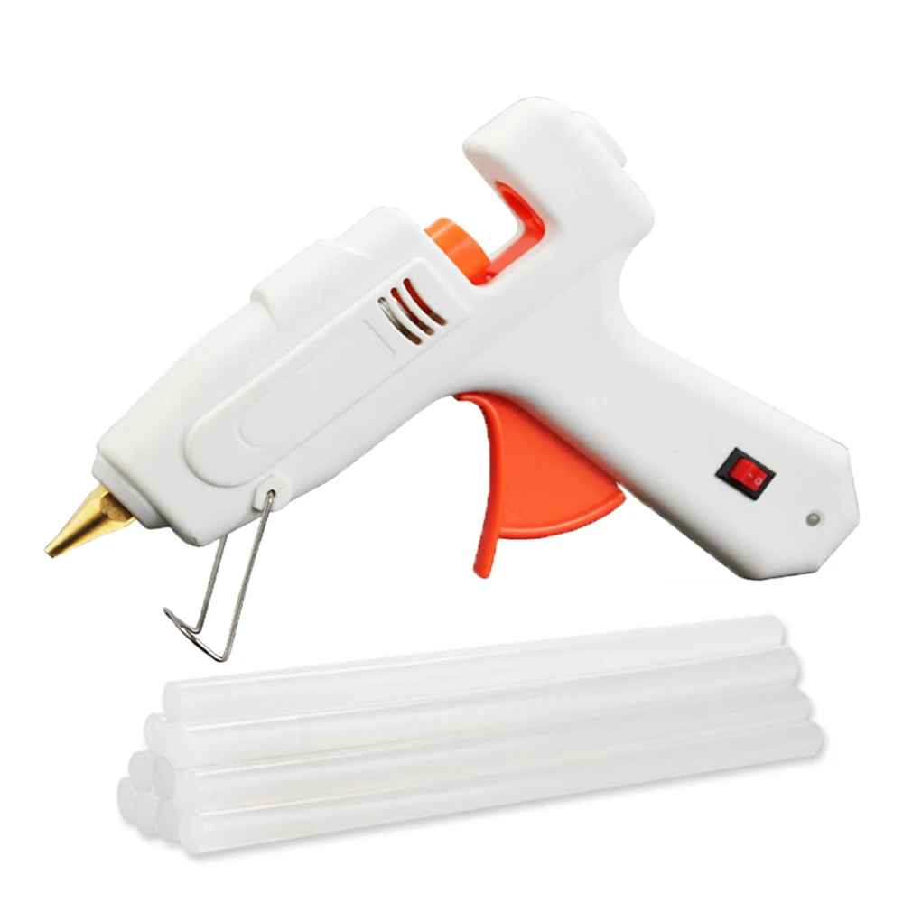 Pistola de pegamento de fusión en caliente de alta potencia, 40/100/120W, enchufe europeo, pistola de fusión en caliente, herramientas de bricolaje de 110-240V, Pistola de Pegamento Caliente, 10 Uds.