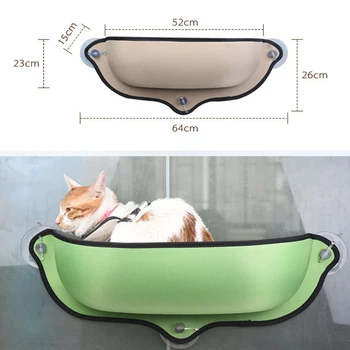 

Window Cat Hammock Bed Firm Pod Lounger Suction Cups Warm Bed Beautiful Pet Cat Rest House Soft and Comfortable Ferret Cage New