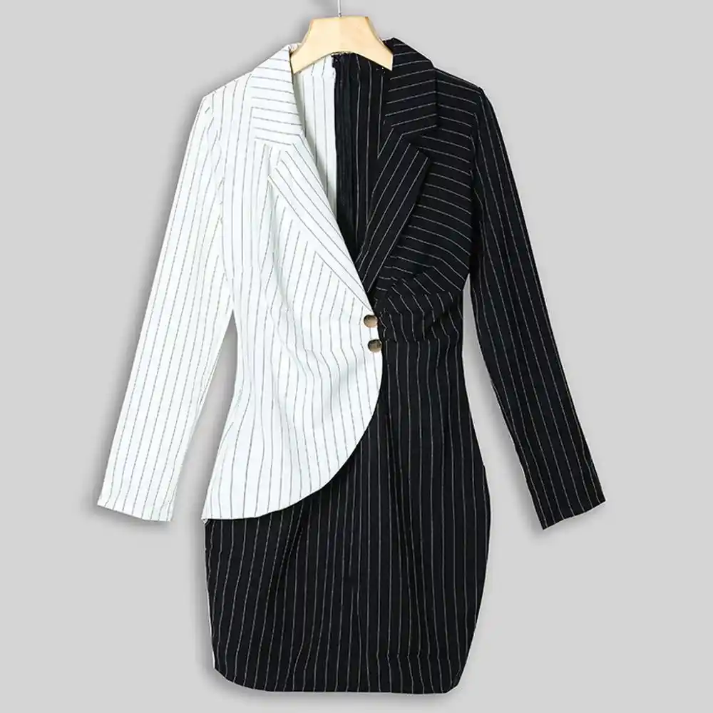 two tone blazer dress