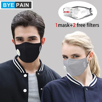 

1Pcs Fashion Unisex Cotton Breath Valve Mouth Mask Dust Pollution Mask filter respirator Mouth-muffle