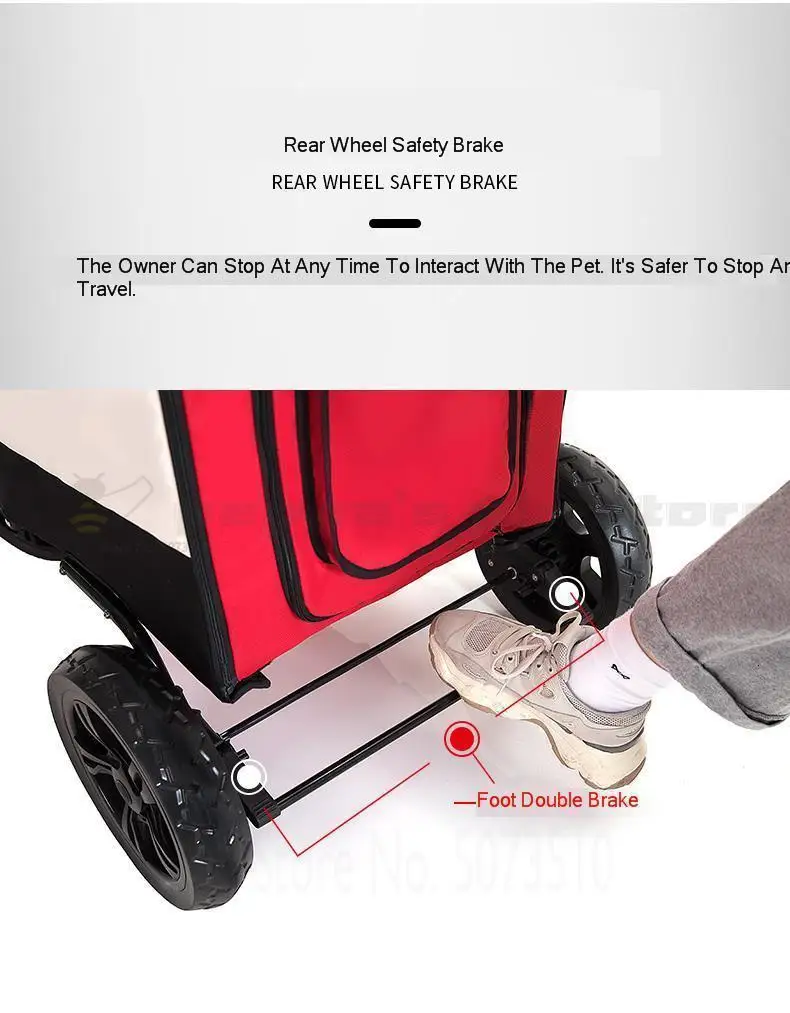 Large Pet Stroller Large Dog Stroller Folding Large Space Load-bearing Outing Folding Washable Widening Care Out Pet Car