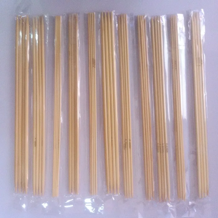 Export New Style Weaving Knitting Needle Knitting Needles for Gloves Bamboo Length 25 Cm a Set of 11 Pay 2.0-5.0