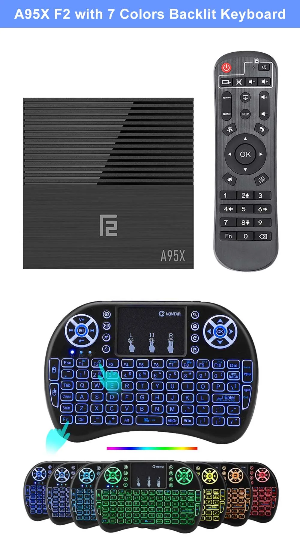 Top 10pcs A95X F2 Android 9.0 TV Box 4GB 64GB Smart TV Box Amlogic S905X2 Support 1080p 4K 60fps Google Store Netflix  Media Player 18