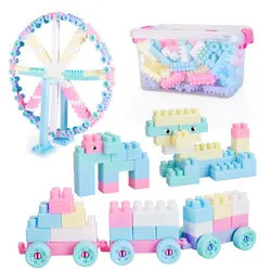 Grands blocs de construction colorés pour enfants, bricolage créatif, assemblage Automobile, animaux, jouets éducatifs, 100 pièces 