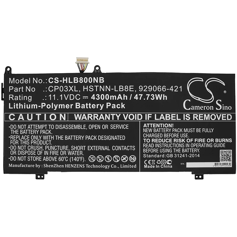 Cameron sino 4300 мА/ч, батарея для спектр 13-ae006no X360 929066-421 929072-855 CP03060XL CP03XL HSTNN-LB8E