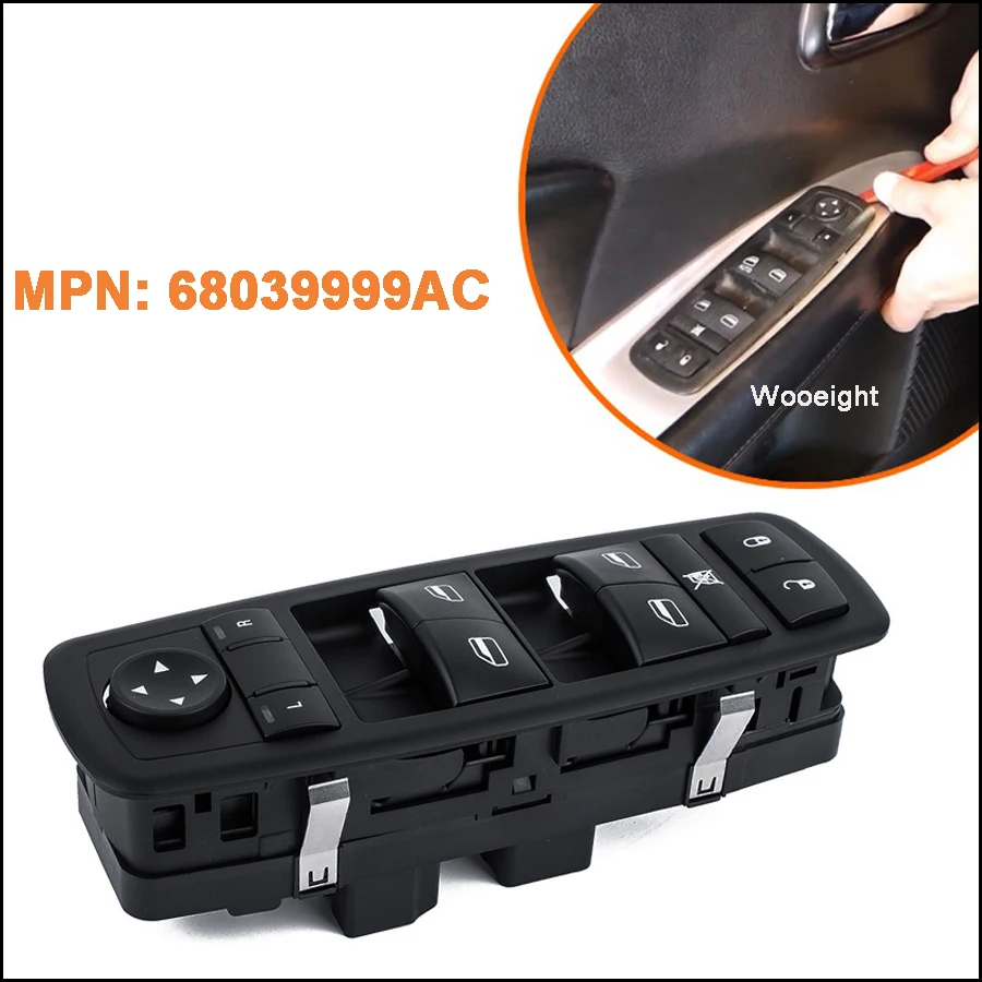 

Wooeight 12 Pins Black Power Master Window Contro 68039999AC 68039999AA 68039999AB Fit for Dodge Journey Caravan Chrysler Jeep