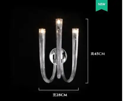 Стеклянный художественный настенный светильник, простой дизайнерский прикроватный светильник для спальни, современный светильник, роскошный настенный светильник для гостиной - Цвет абажура: W28 X H45CM
