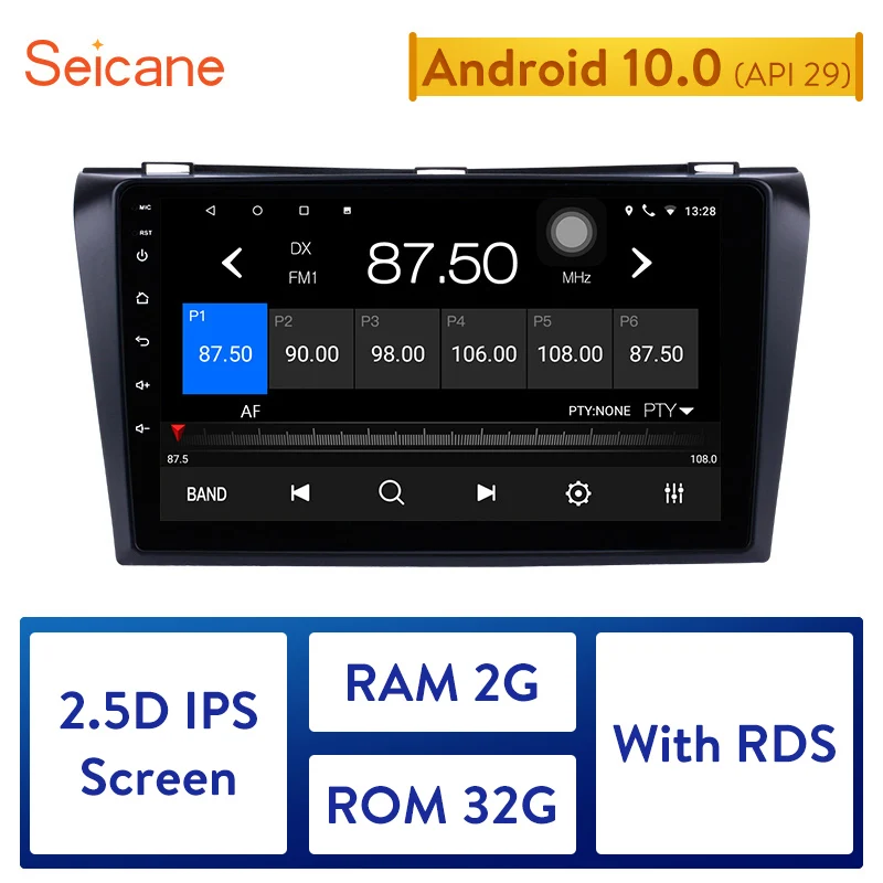 Seicane 2 Din 9 &quotAndroid 10 0 Multi Touch радио GPS навигация для 2004 2005 2009 Mazda 3 с Wi Fi AUX FM/AM
