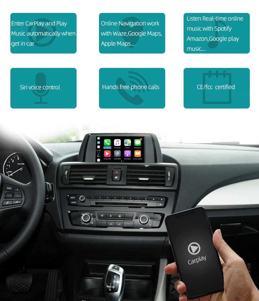 Sinairyu Wi-Fi беспроводной Apple Carplay автомобиль играть для BMW CIC NBT EVO 1 2 3 4 5 7 серии X1 X3 X4 X5 X6 MINI i3 Android авто зеркало