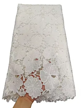 

White African Lace Fabrics 2019 High Quality Lace Nigerian Tulle Lace Fabric Bride Milk Silk French Lace Fabric