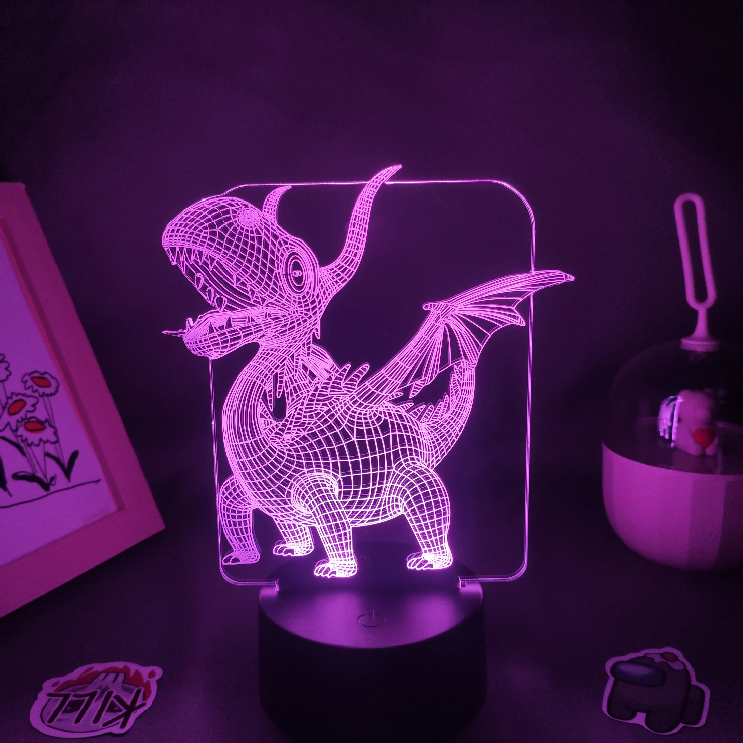 

Dinosaur Animal Pterosaurs 3D LED Lava Lamp RGB Night Lights Birthday Manga Colorful Gift For Kid child Bedroom Table Decoration
