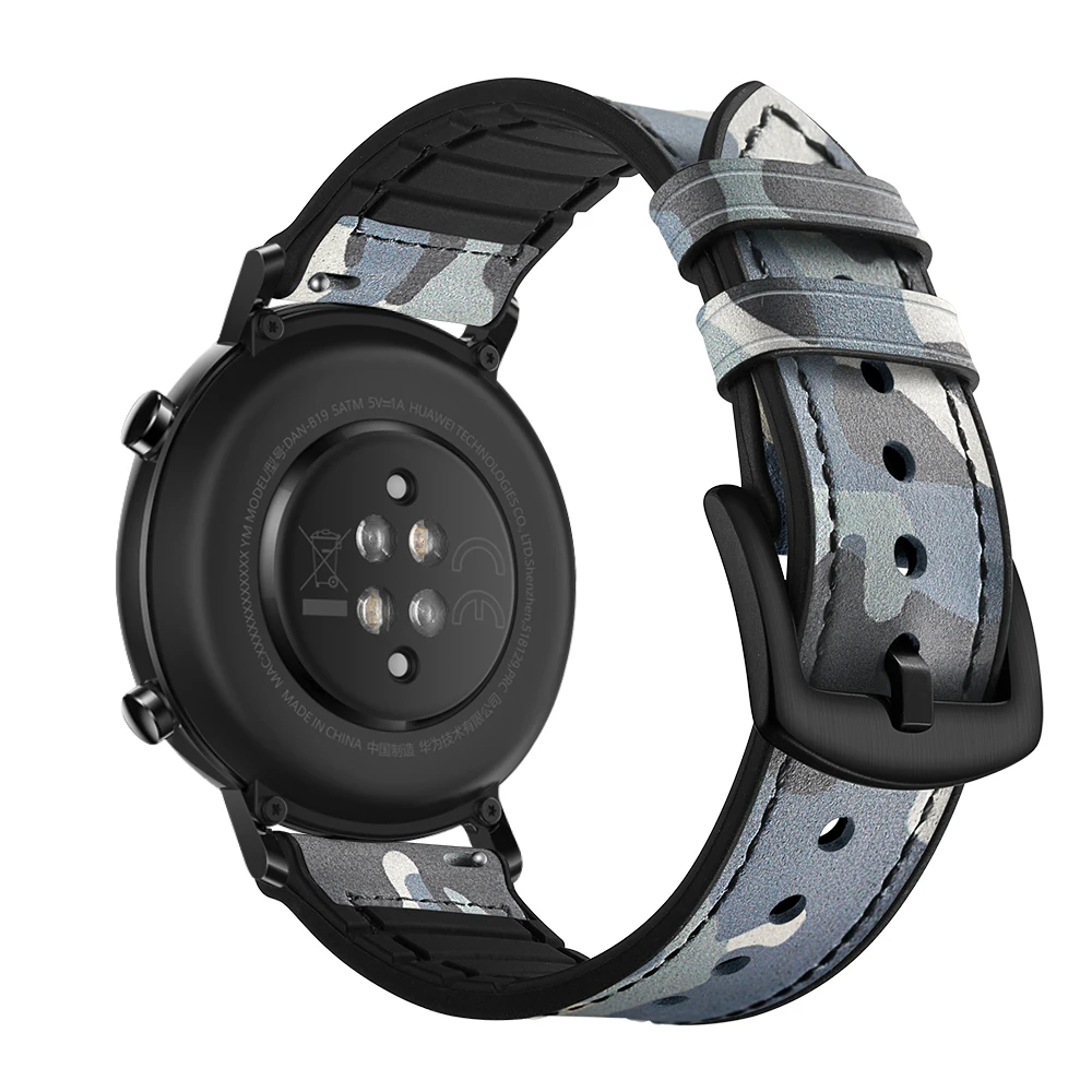 Натуральная кожа+ ремешок для huawei GT 1 2 42 мм 46 мм/huawei watch 2 pro huami amazfit 1 2 GTR 47 мм Ремешки для наручных часов