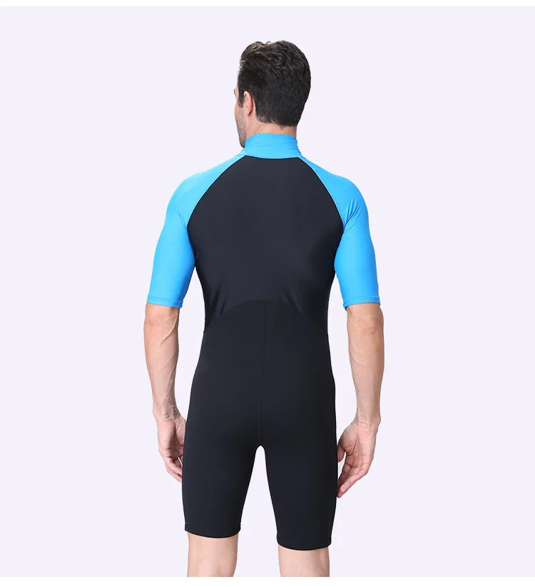 1.5 Mm Thick One-piece Diving Suit Snorkeling Suit Sun-resistant Surfing Shorts Short Sleeve Swimsuit Multi-color
