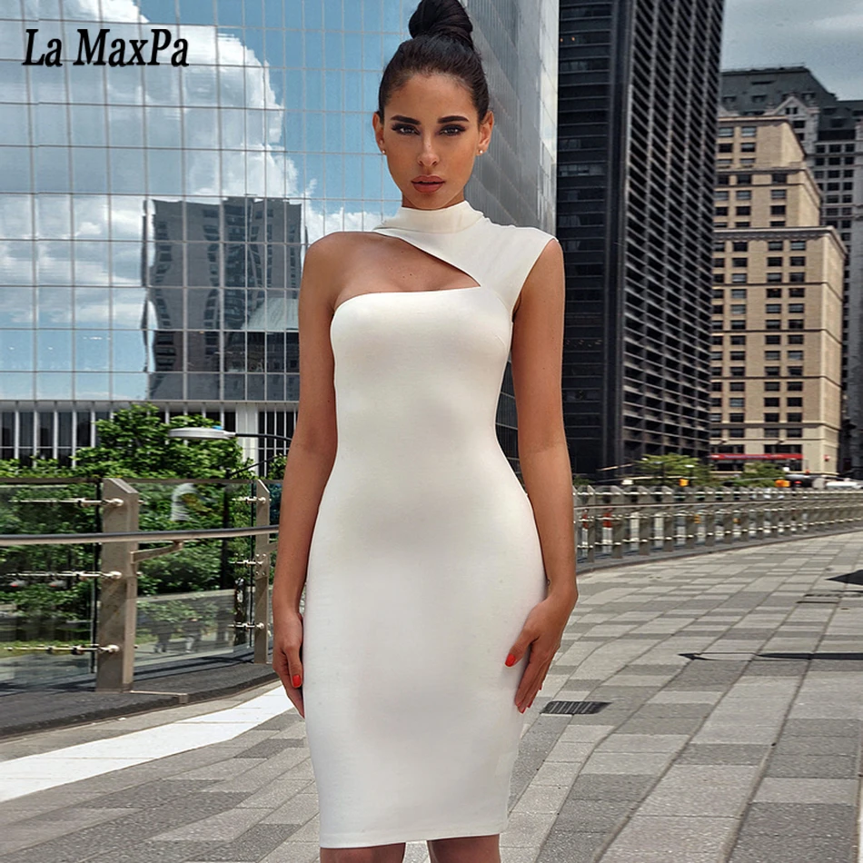 Новинка лета 2019 женское блестящее облегающее платье на одно плечо вечернее