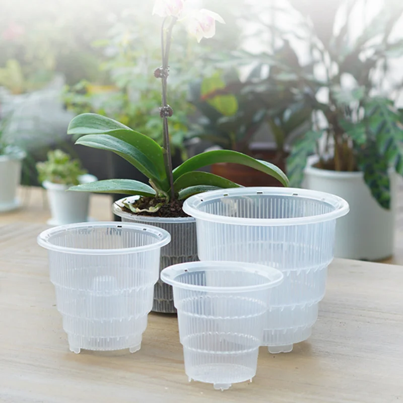 

High Plastic Mesh Pot Orchid Flower Planter Container Home Gardening Decor LG66