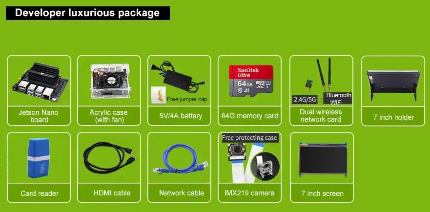 NVIDIA Jetson Nano Developer Kit Nano board основная плата управления совместима с AI платформой для мультимедиа, SPU медиа, компьютера - Цвет: Developer Luxurious