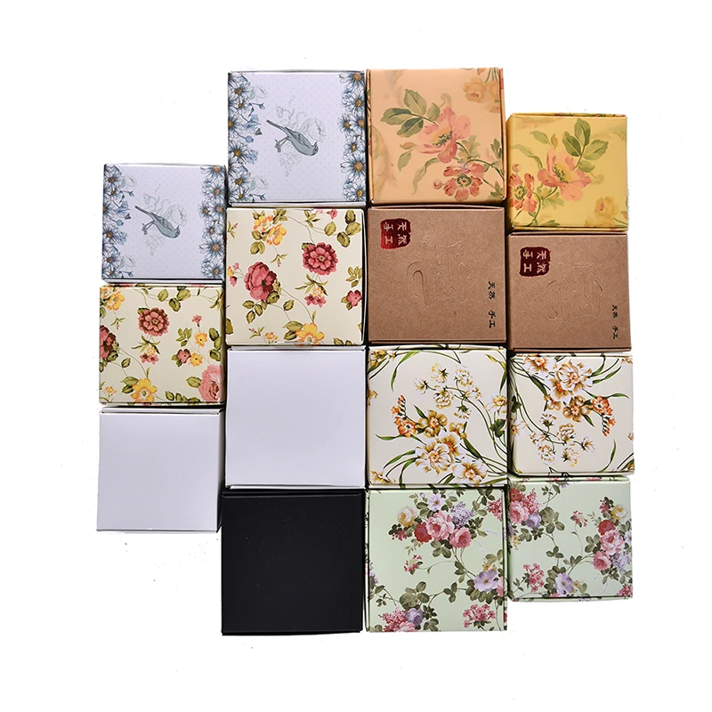 

5pcs new Flower patterns Aircraft box Handmade Soap Packaging Kraft paper craft box,candy gift packaging boxes