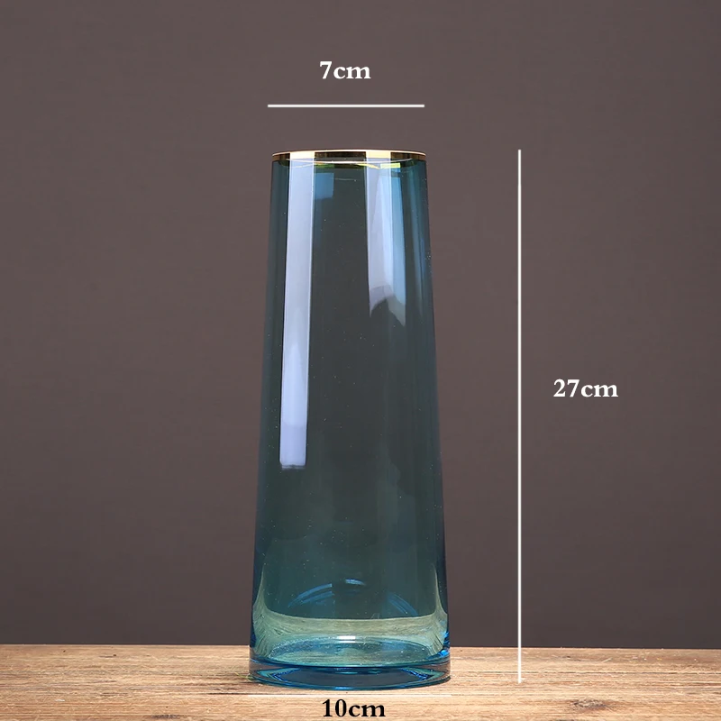 A Modern simple Phnom Penh transparent glass vase decoration light luxury living room flower arrangement hydroponic ornament - Цвет: A