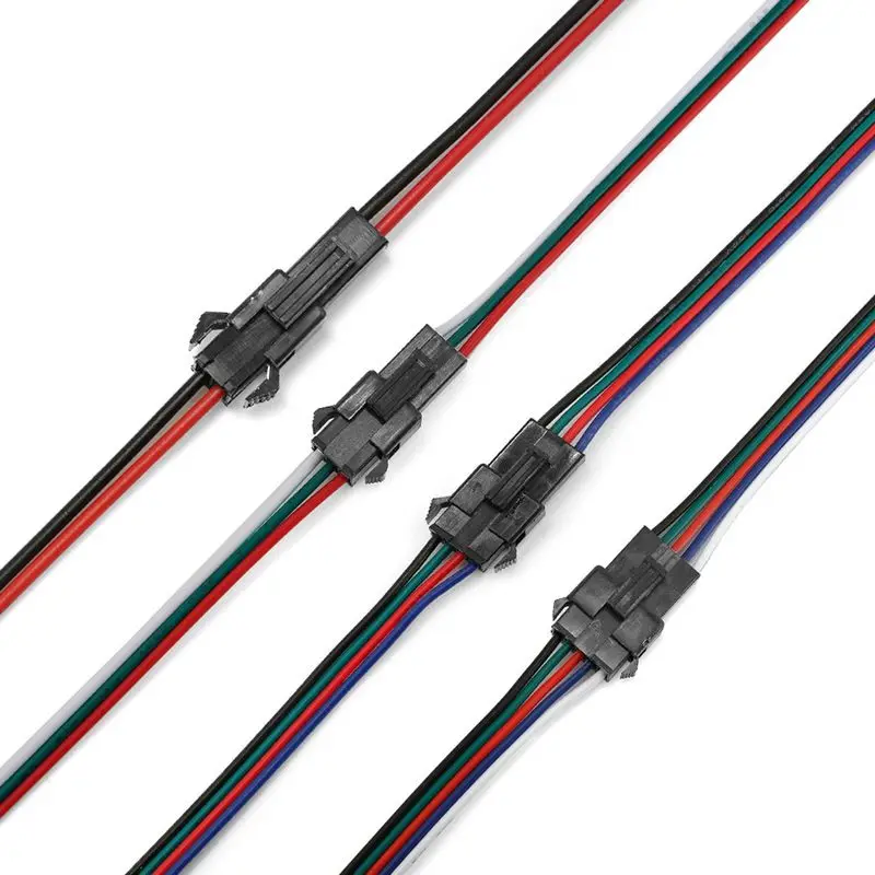 2/3/4/5pin SM JST LED Extension Connector Cable Wires Electric Male Female Wire For 3528 5050 RGB RGBW LED Strip Lights connect afbeelding
