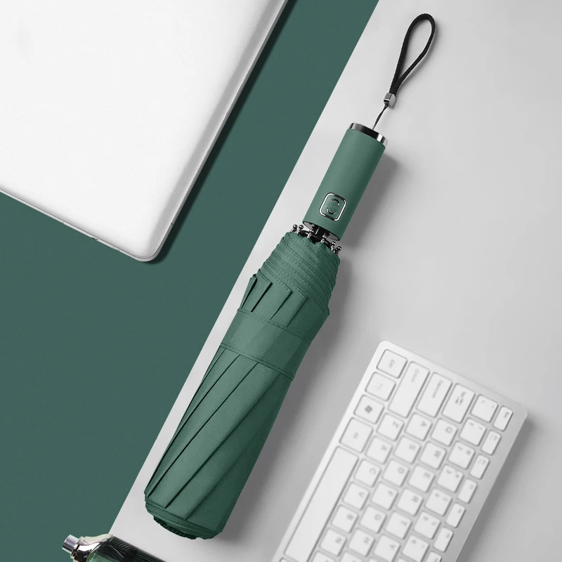 Olive green Ветрозащитный 10K складной автоматический зонт роскошный большой Ветрозащитный зонтик - Цвет: Olive green