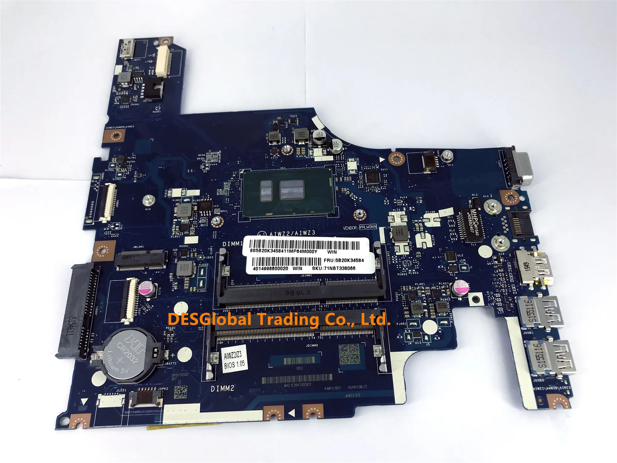 price reduction  For Lenovo 300-15ISK 500-15ISK Laptop Motherboard I7-6500U SR2EZ 5B20K34584 AIWZ2 AIWZ3 LA-C853P Ma