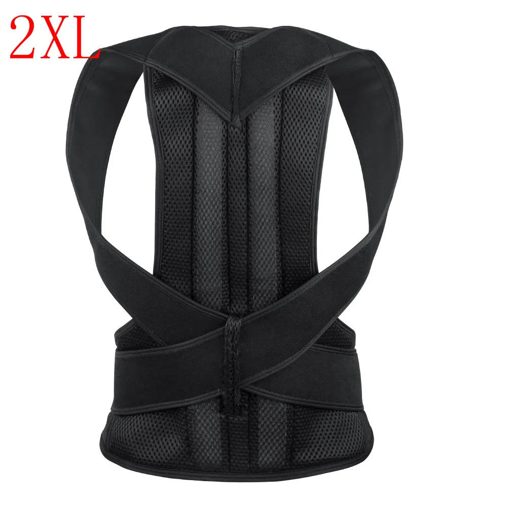 VIPLinkDropshipping Unisex Adjustable posture Corrector Shoulder Back Brace Support Lumbar Spine Support Belt Posture Correction - Цвет: 2XL