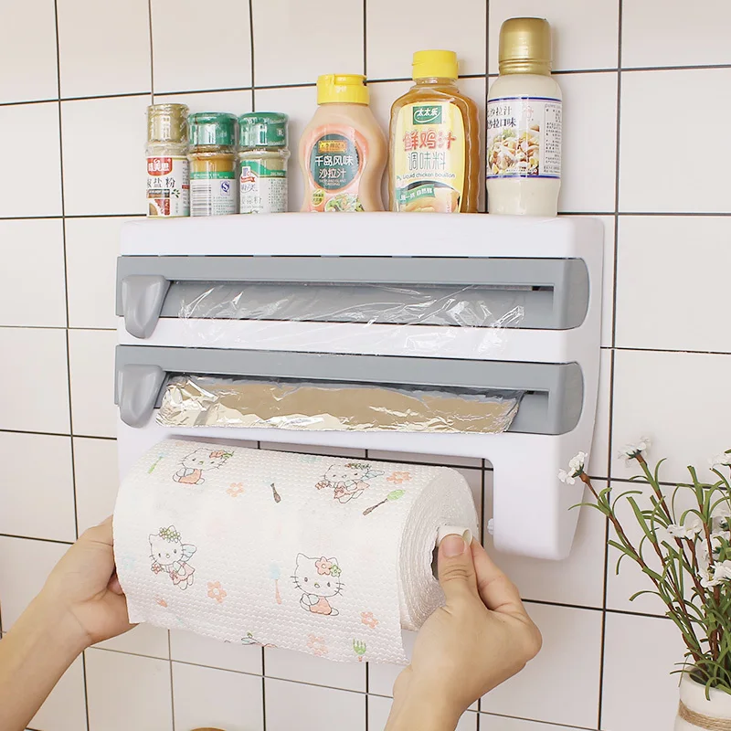 Wall Mount Бумага Полотенца Держатель олова Фольга хранения шкаф органайзер для