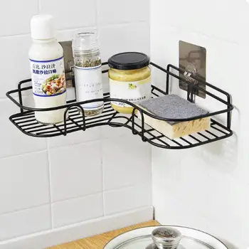 

Corner Shower Shelf Punch-free Bathing Supply Storage Holder Stainless Steel Kitchen Wall Hanging Organizer Bathroom Accessories