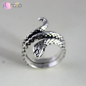 

adjustable cool snake 925 sterling silver plated silver ring ,fashion jewelry Ring for Women, Vintage open snake ring A30