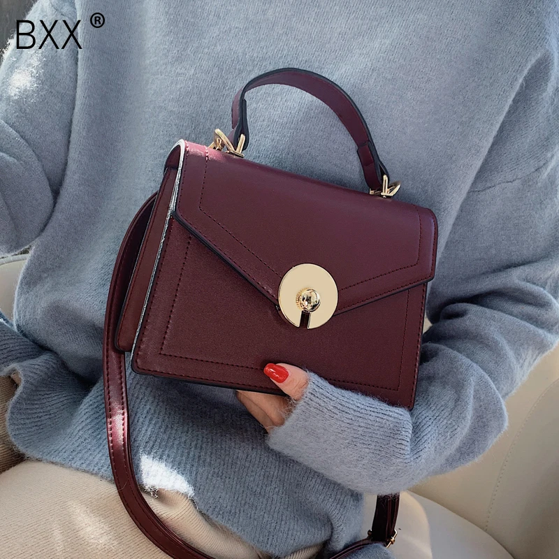 

[BXX] Solid Color Shoulder Messenger Bags For Women 2019 Fashion Small Travel Handbags And Purses Luxury Quality Bag HI478