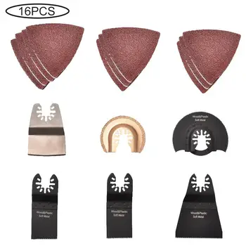 

16pcs/set Oscillating Multi Cutter Kit Accessories Quick Release Cutter For Sanding Sandpaper Grinding Cutting Oscillating Tool