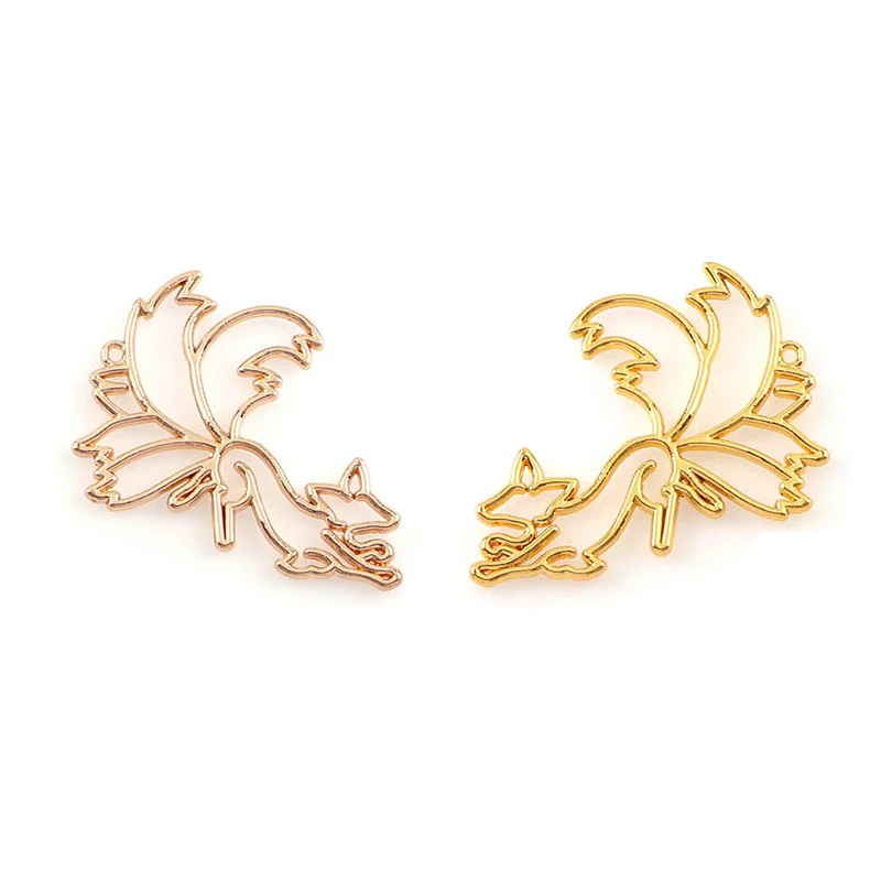 

4pcs 3D Silicone Molds for UV Epoxy Resin Charms Crafts DIY Fox Wolf Accessories for Women Jewelry Making Findings Metal Frame